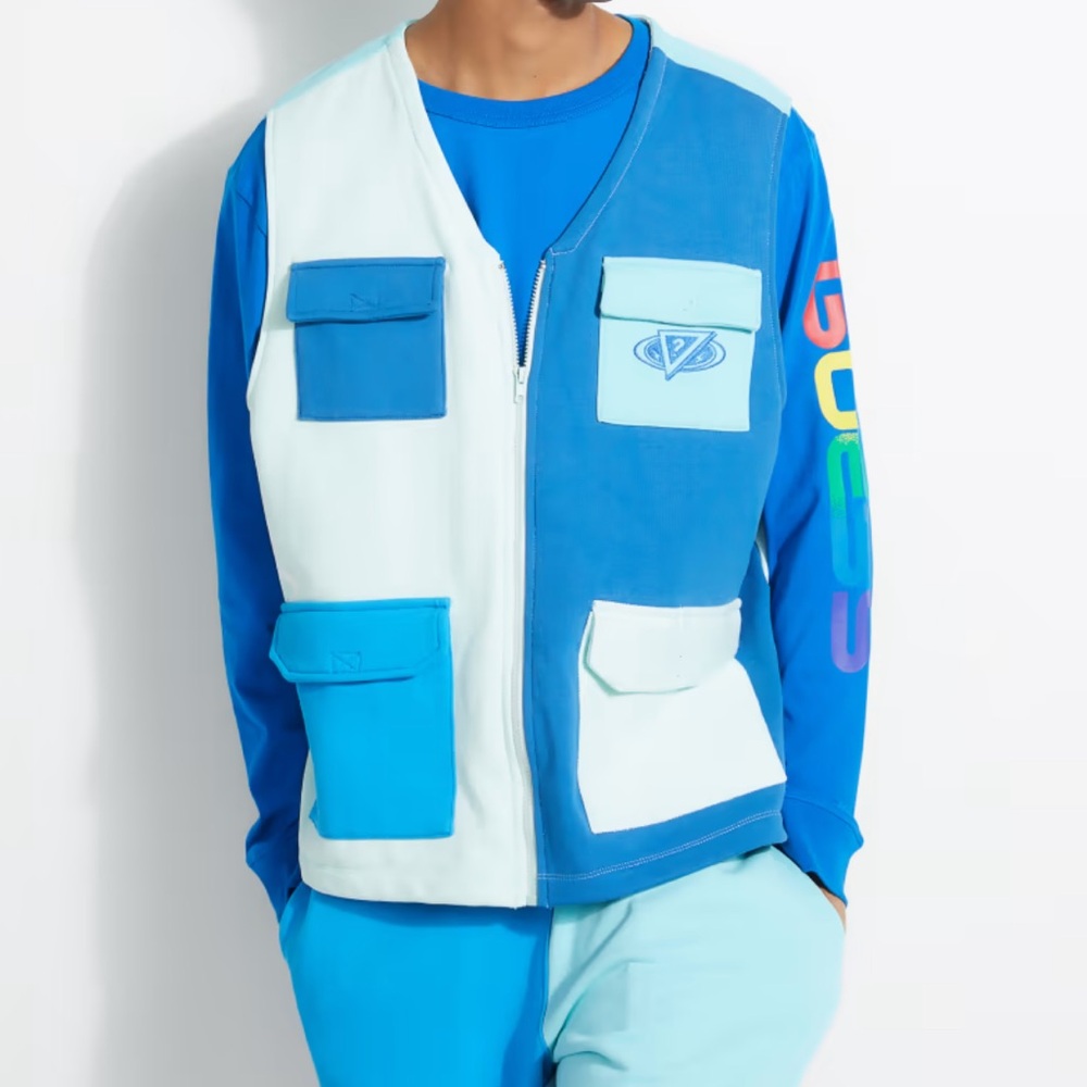 Guess x J Balvin 2020 Men's Blue and Light Blue vest - Picture 3 of 10